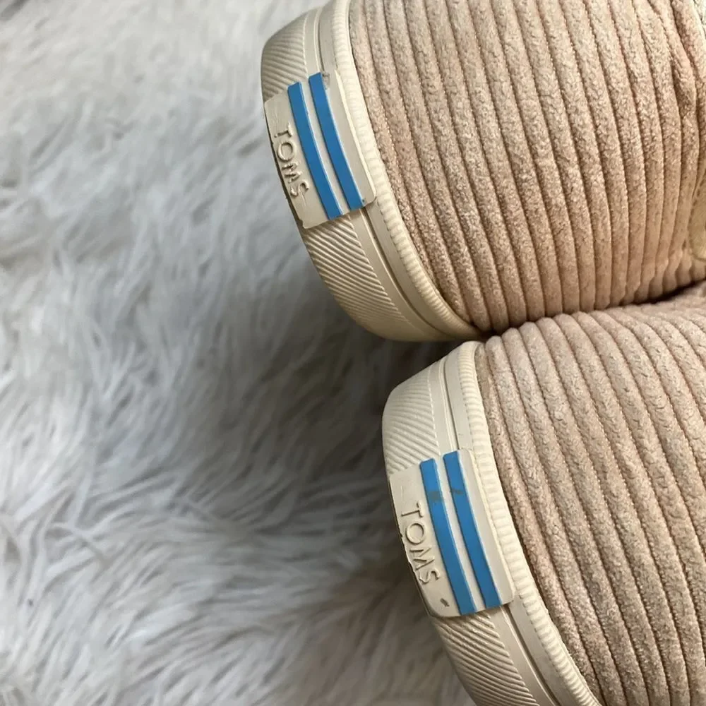 Toms Tan Carmel Corduroy Lace Up Sneakers Sz 10